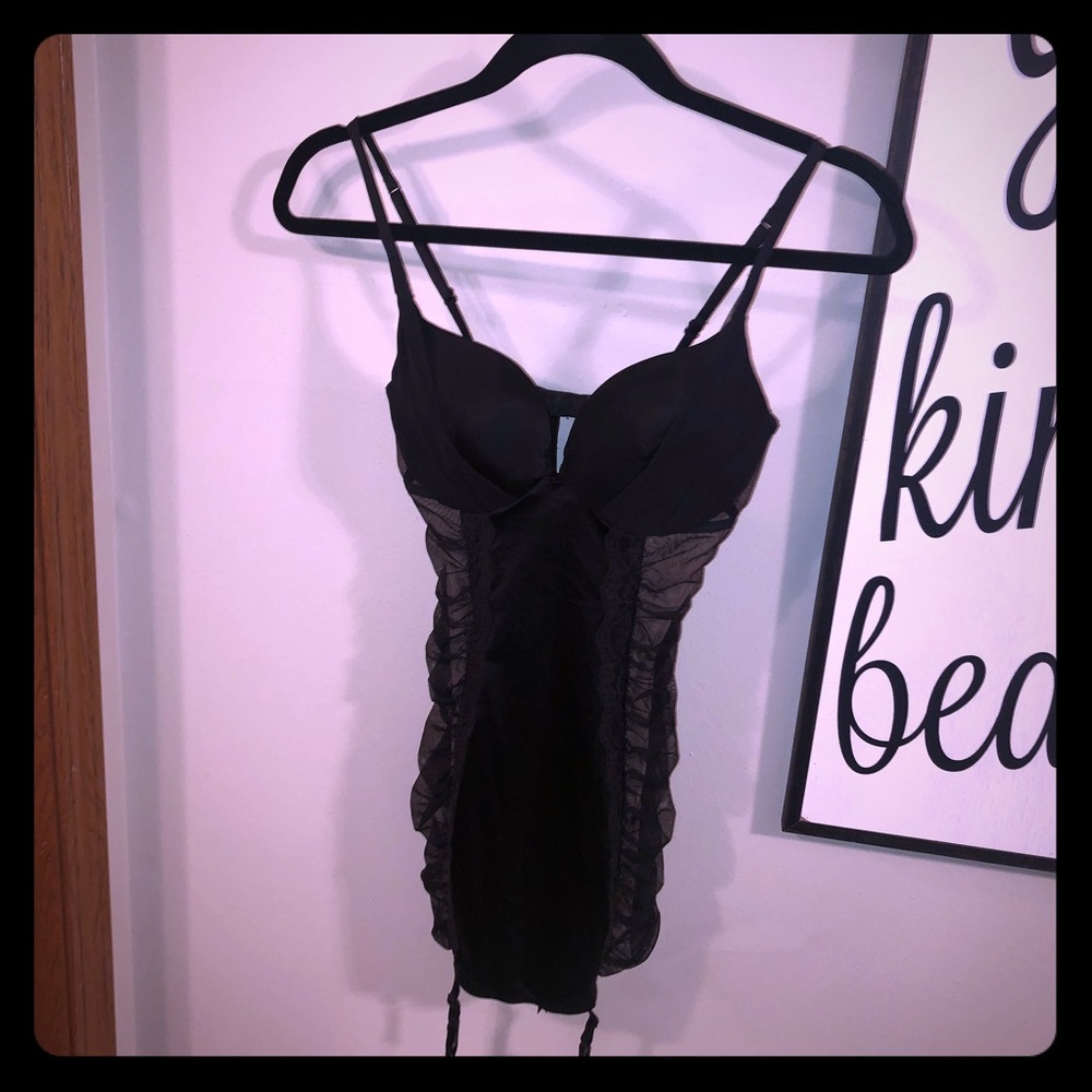 Victoria’s secret black corset with garter clips